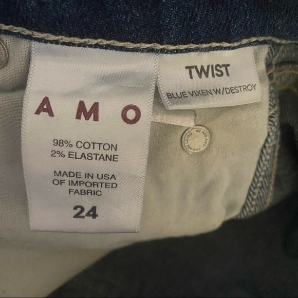 AMO Twist Blue Vixen Wash Destroyed Ankle Skinny Jeans - Picture 8 of 9